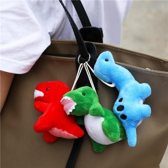 16 Pack Plush Dinosaurs Bulk, Mini Dinosaur Figures Assortment Keychain Toy - Picture 3 of 8